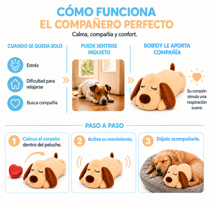 Peluche con latido que calma a tu perro