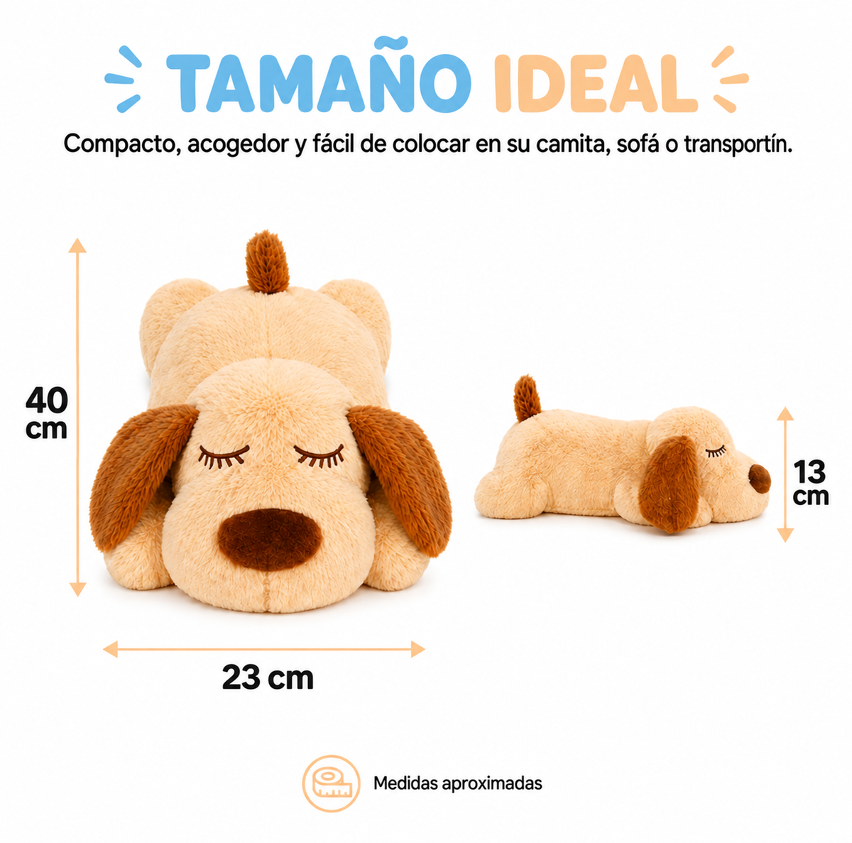 Peluche con latido que calma a tu perro